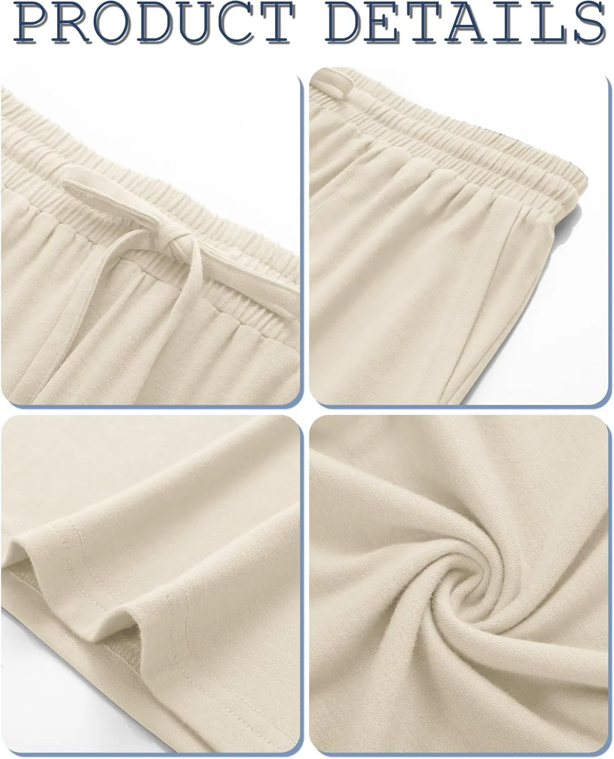 3 Pack Plus Size Pants for Women Wide Leg Casual Pant Drawstring Stretchy Waist Trousers with Pockets