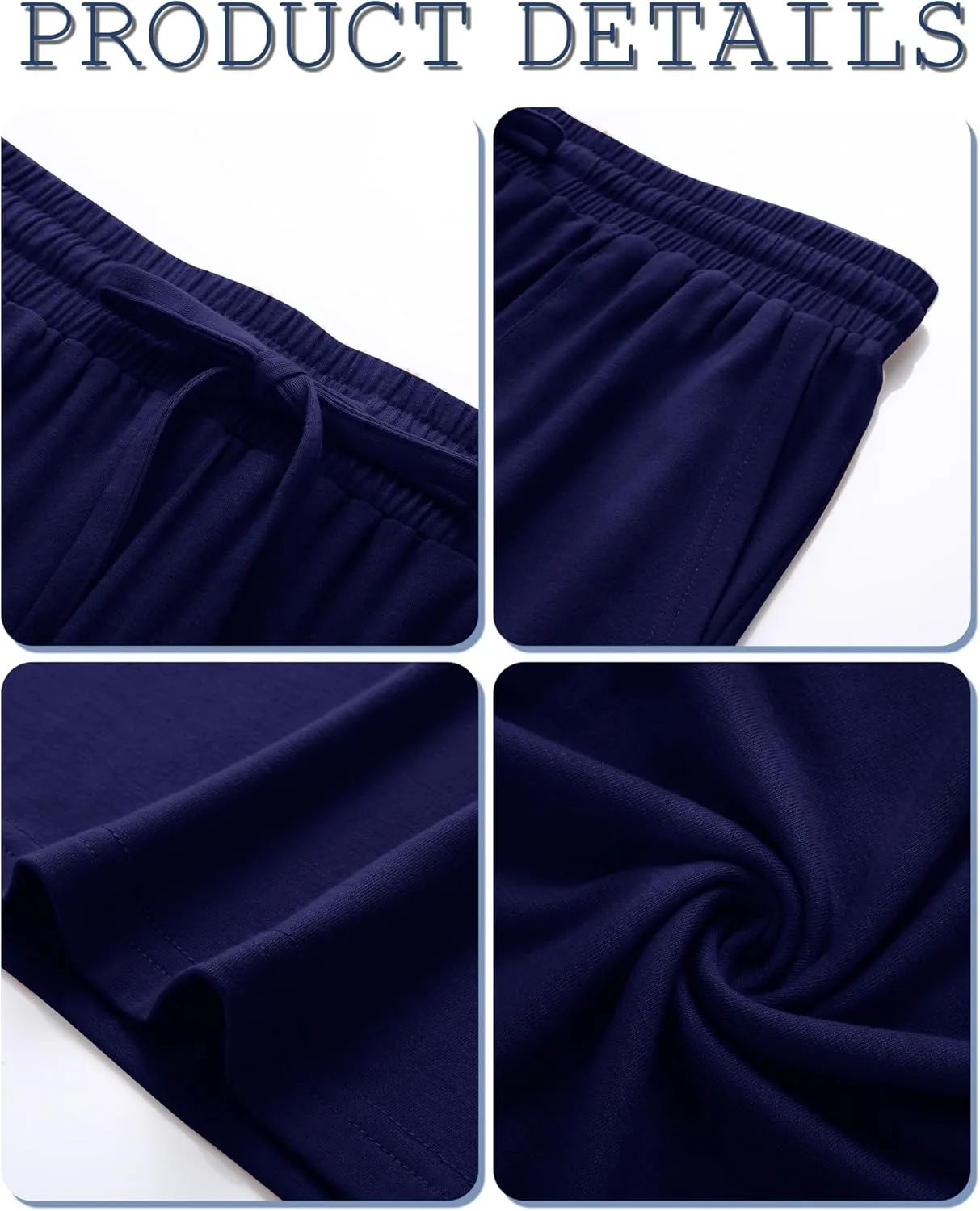 3 Pack Plus Size Pants for Women Wide Leg Casual Pant Drawstring Stretchy Waist Trousers with Pockets