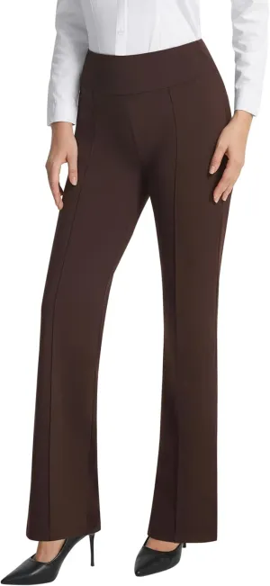 AFITNE Fleece Lined Dress Pants for Women with Pockets High Waist Stretchy Yoga Work Pants for Cold Weather
