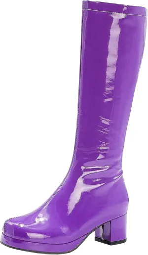 Agodor Women's 70's Gogo Boots Chunky Knee High Platform Boots with Zipper