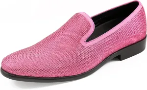 Amali Devy, Men's Dress Loafers, Slip-On Tuxedo Shoes for Men, Velvet Embellished Loafer Slippers