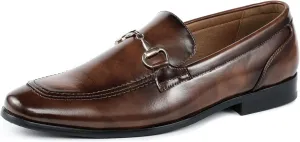 Amali Men’s Slip-On Shoes with Metal Bit Dress Shoes for Men Formal Loafers for Men Smoking Tuxedo Shoes