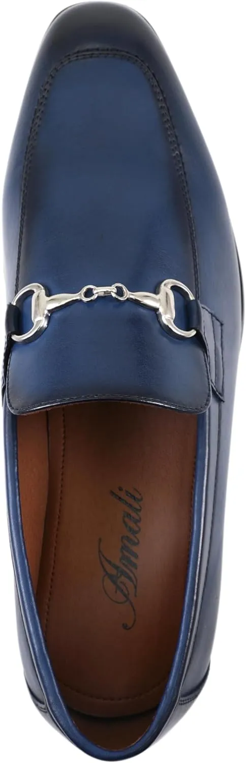 Amali Men’s Slip-On Shoes with Metal Bit Dress Shoes for Men Formal Loafers for Men Smoking Tuxedo Shoes
