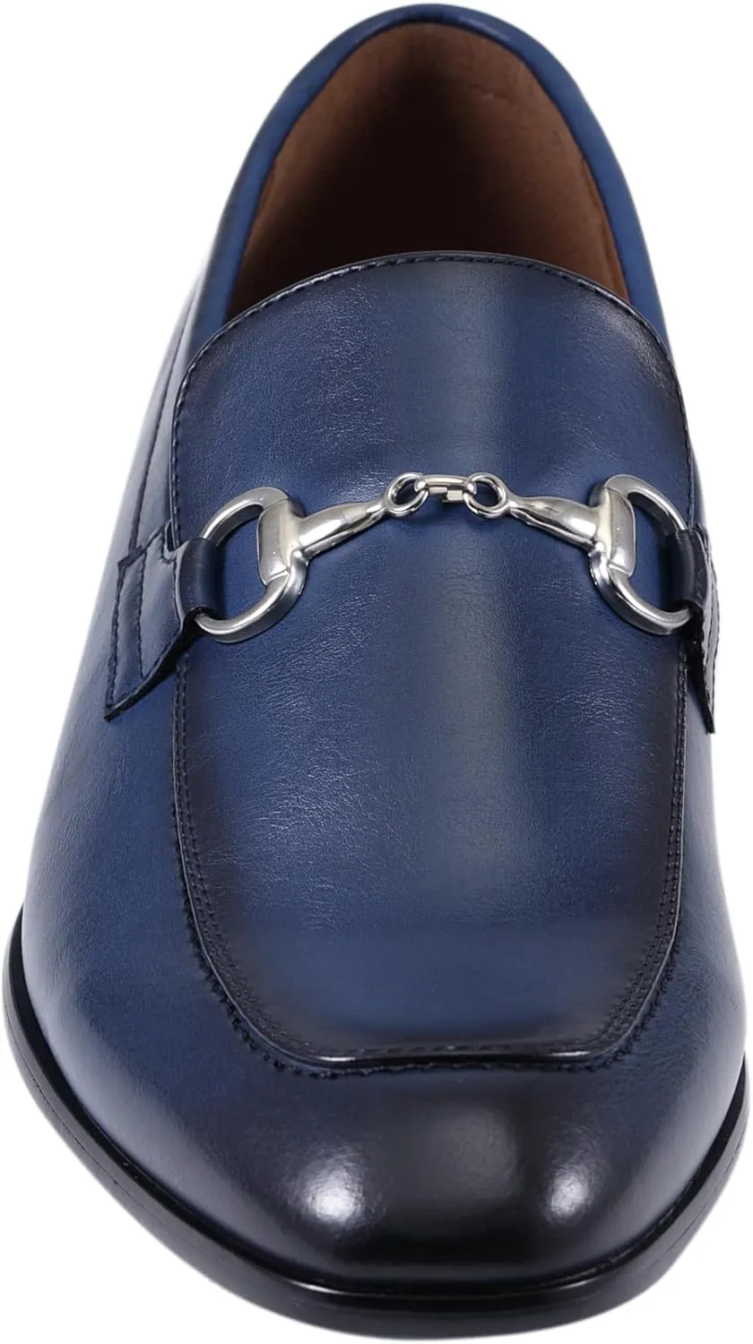 Amali Men’s Slip-On Shoes with Metal Bit Dress Shoes for Men Formal Loafers for Men Smoking Tuxedo Shoes