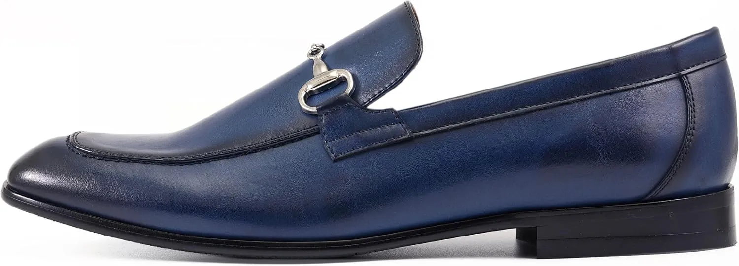 Amali Men’s Slip-On Shoes with Metal Bit Dress Shoes for Men Formal Loafers for Men Smoking Tuxedo Shoes