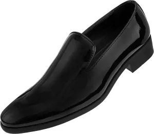 Amali Patent Tuxedo Loafer Men’s Slip-On Dress Shoes for Men Formal Loafers Mens Smoking Slippers