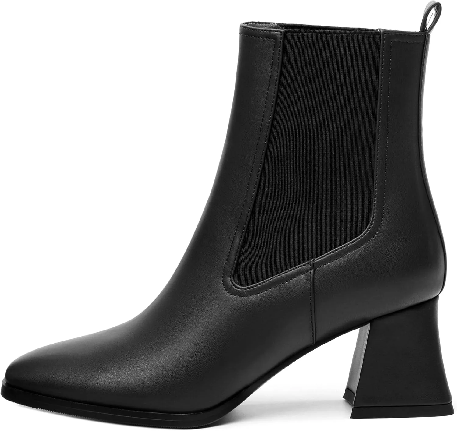 Ankle Boots for Women，Fashionable Soft Elastic Ankle Boots，Square Toe Chunky Mid Heel Women's Ankle Booties