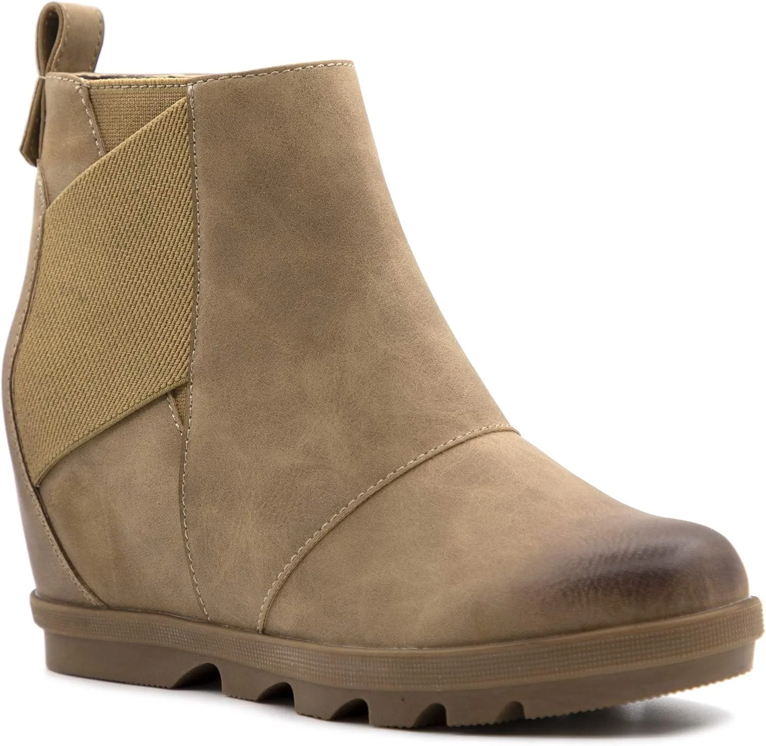 Athlefit Women's Wedge Boots Comfortable Ankle Wedge Booties