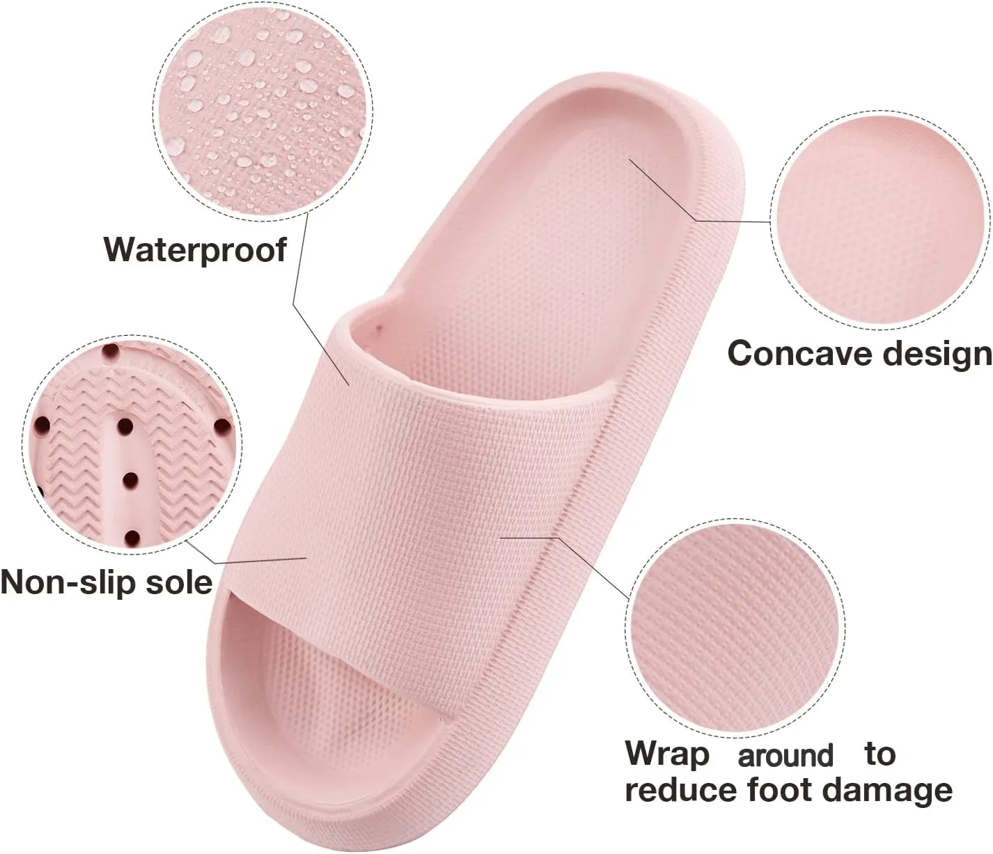 AUSLAND Women's Cloud Slides - Thick Sole Non-Slip Slippers Sandals, Lightweight Quick-Dry EVA Foam Shoes Indoor Outdoor Comfort 90111