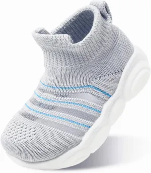 Baby Boy Girl Sneakers Toddler Infant First Walking Shoes Non-Skid Indoor Baby Sneakers Soft Sole Non Slip Cotton Mesh Breathable Lightweight Baby Shoes