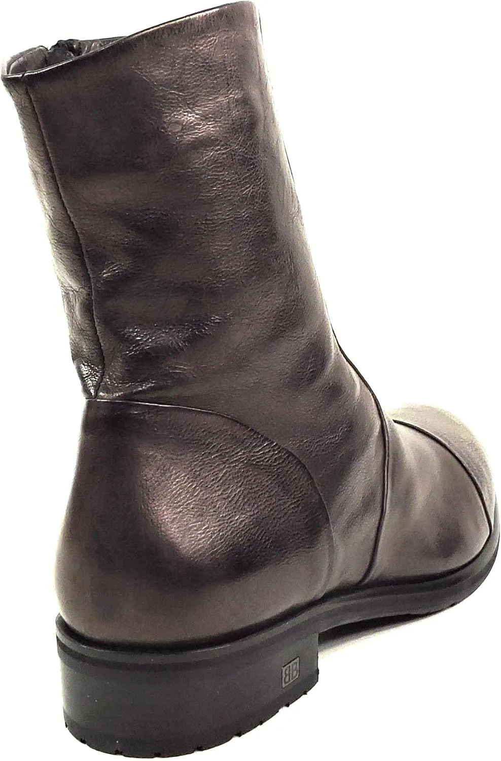 Baldinini Women's Brown Leather Ankle Boots, Lamb Fur Lined, Italian Made