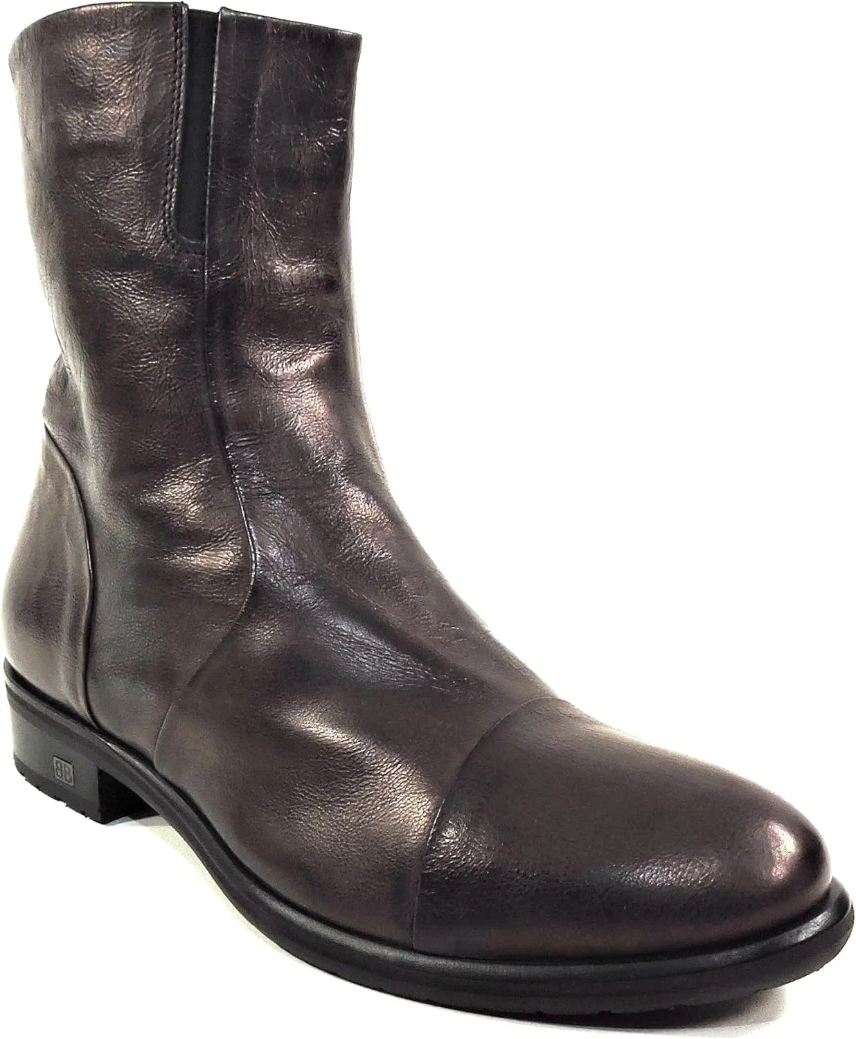 Baldinini Women's Brown Leather Ankle Boots, Lamb Fur Lined, Italian Made