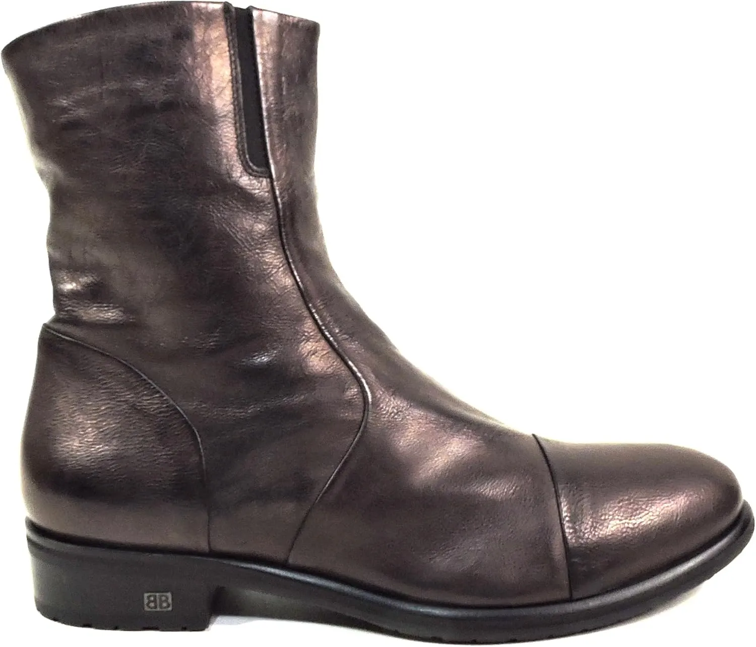 Baldinini Women's Brown Leather Ankle Boots, Lamb Fur Lined, Italian Made