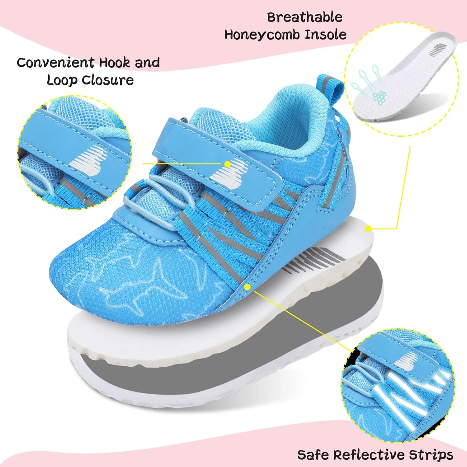 BARERUN Baby Sneakers Toddler Shoes Soft Anti-Slip Sole Newborn First Walkers Infant Toddler Breathable Athletic Running Shoes