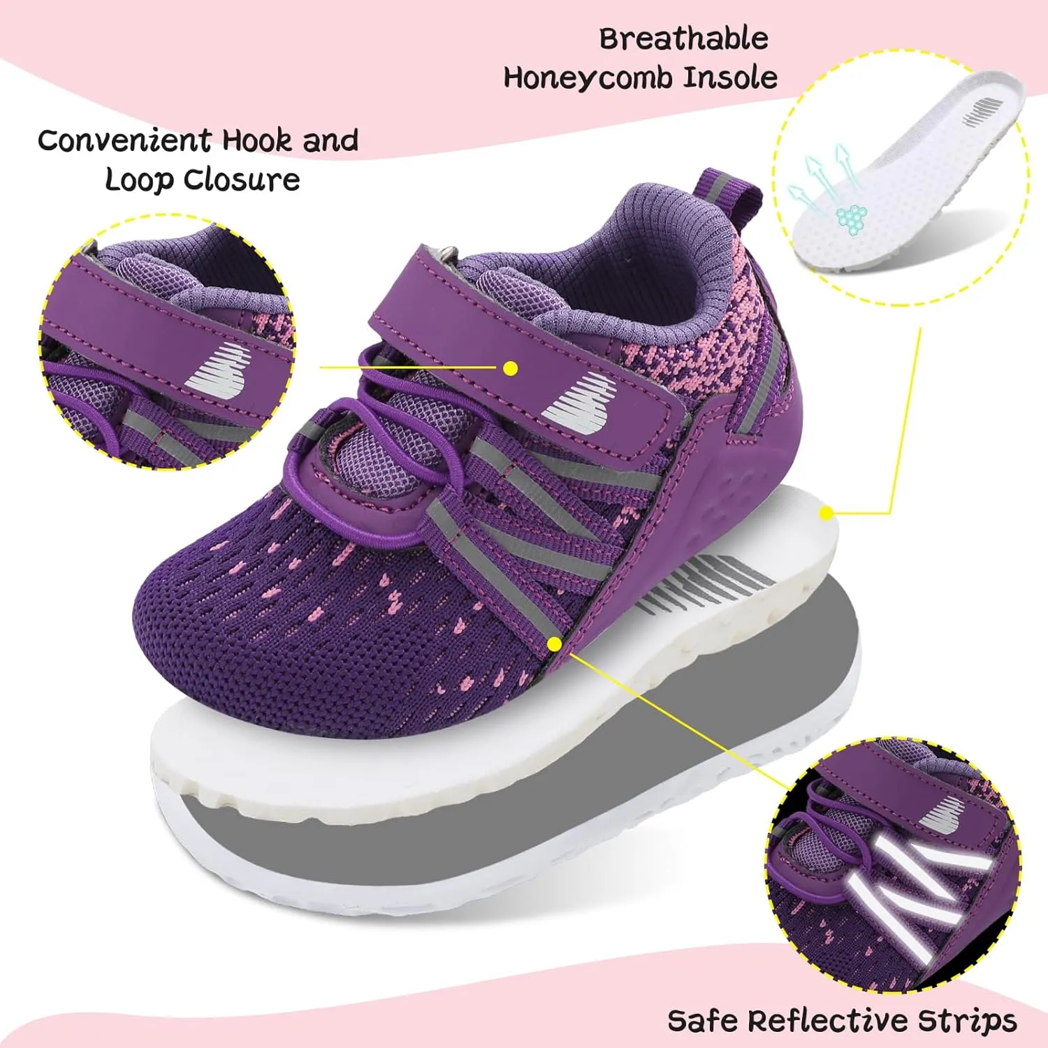 BARERUN Baby Sneakers Toddler Shoes Soft Anti-Slip Sole Newborn First Walkers Infant Toddler Breathable Athletic Running Shoes