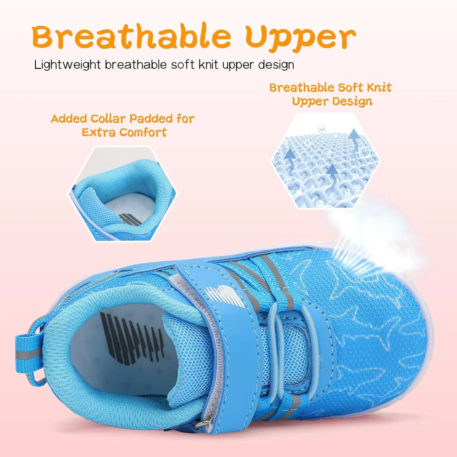 BARERUN Baby Sneakers Toddler Shoes Soft Anti-Slip Sole Newborn First Walkers Infant Toddler Breathable Athletic Running Shoes