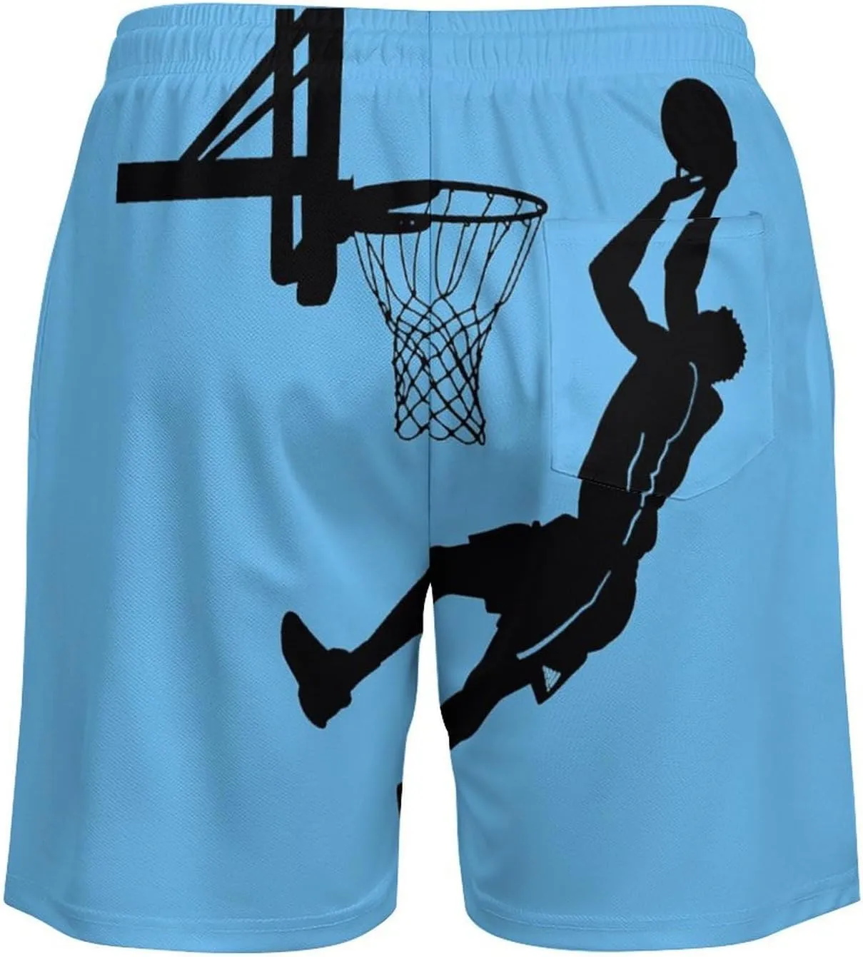 Basketball Player Men's Swim Trunks Quick Dry Board Shorts Swimwear Beach Shorts with Compression Liner
