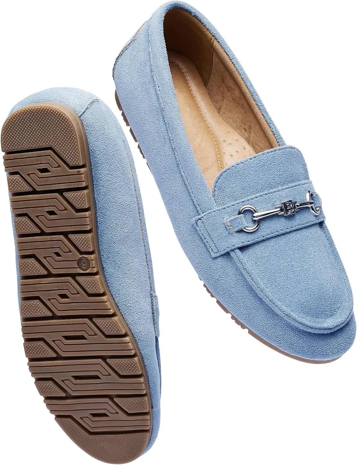 BGSTGUDS Women's Wide Loafers Shoes Cute Dressy Shoes Ladies Comfort Slip Ons Work Shoes