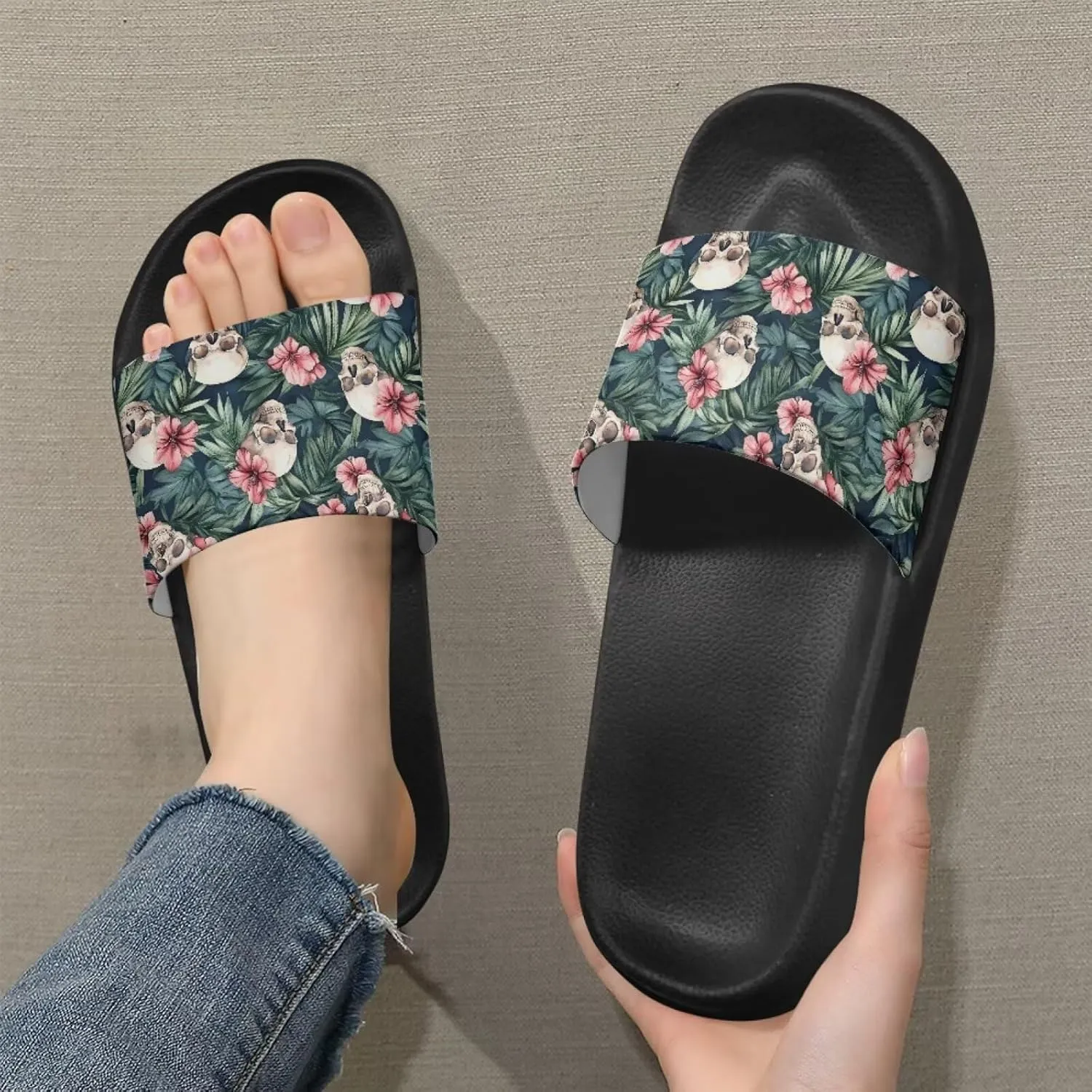 Binienty Single Band Sandals Women Men Non Slip Casual Walking Slippers Beach Flip Flops Arch Support