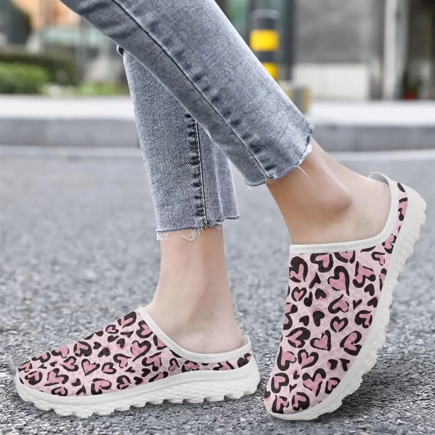 Binienty Women Mules Sneakers Slip On Mesh Garden Shoes with Arch Support Lightweight Memory Foam Minimalist Walking Shoes