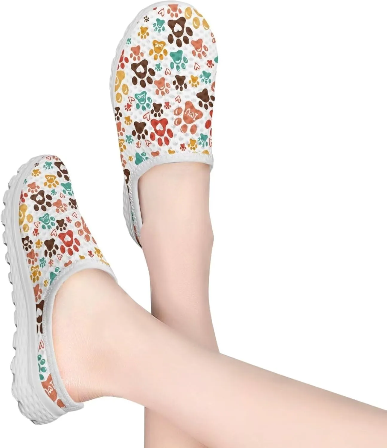 Binienty Women Mules Sneakers Slip On Mesh Garden Shoes with Arch Support Lightweight Memory Foam Minimalist Walking Shoes