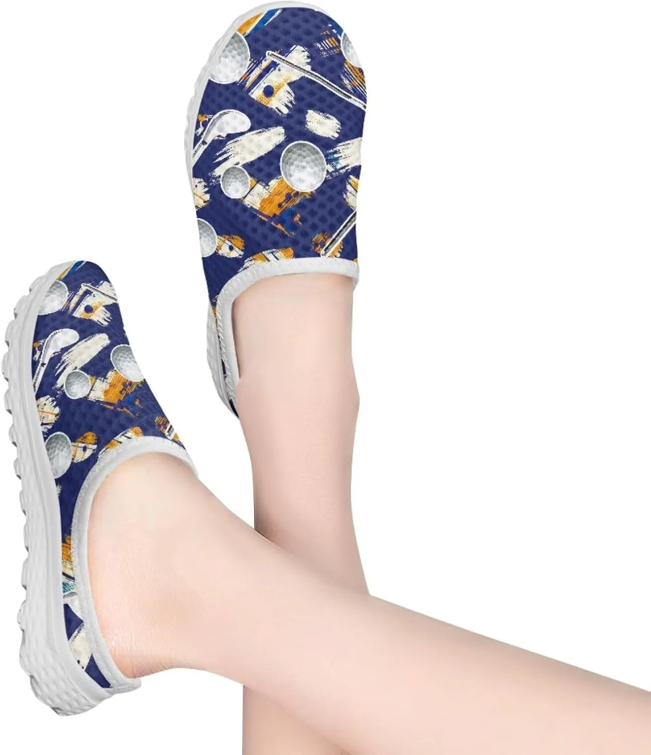Binienty Women Mules Sneakers Slip On Mesh Garden Shoes with Arch Support Lightweight Memory Foam Minimalist Walking Shoes