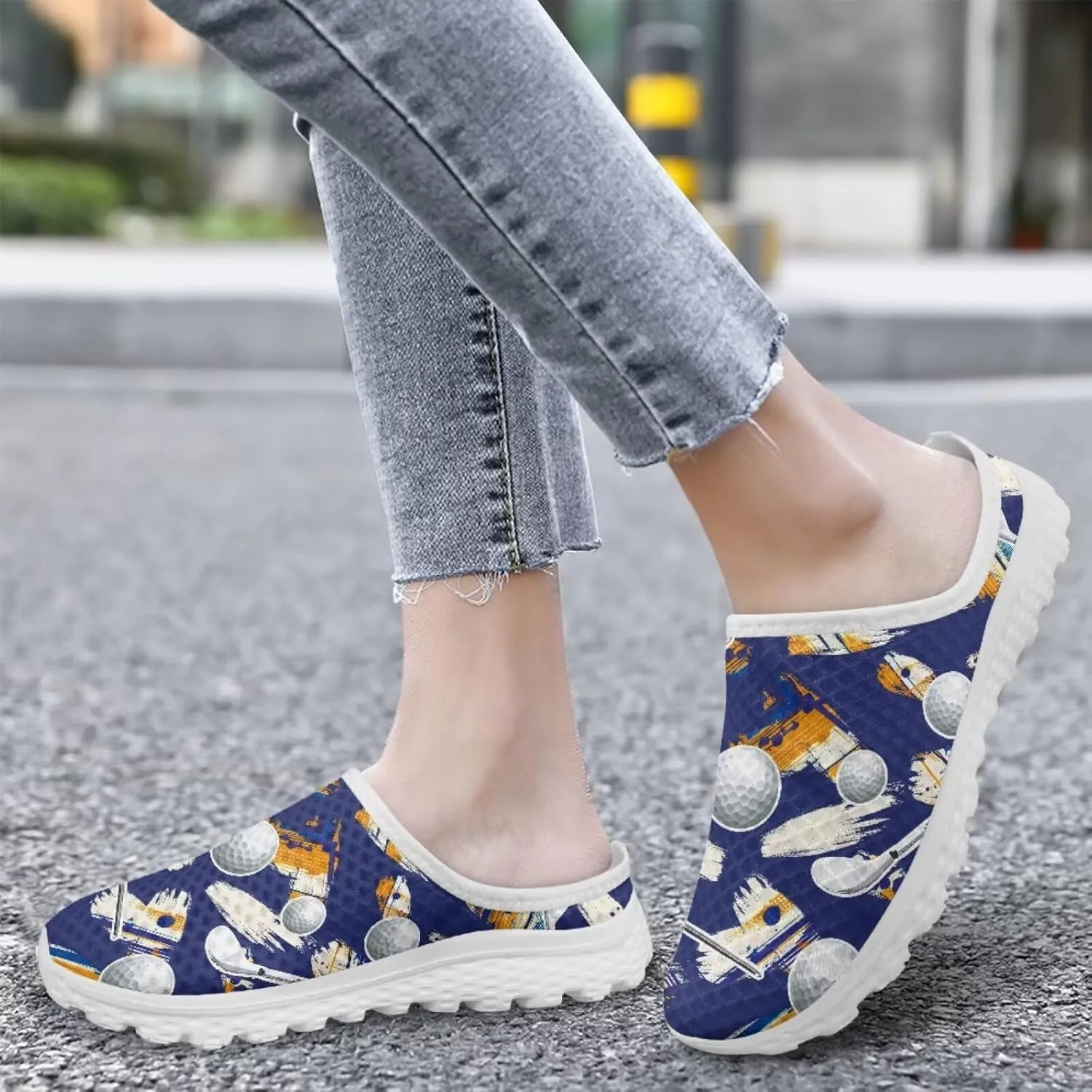 Binienty Women Mules Sneakers Slip On Mesh Garden Shoes with Arch Support Lightweight Memory Foam Minimalist Walking Shoes