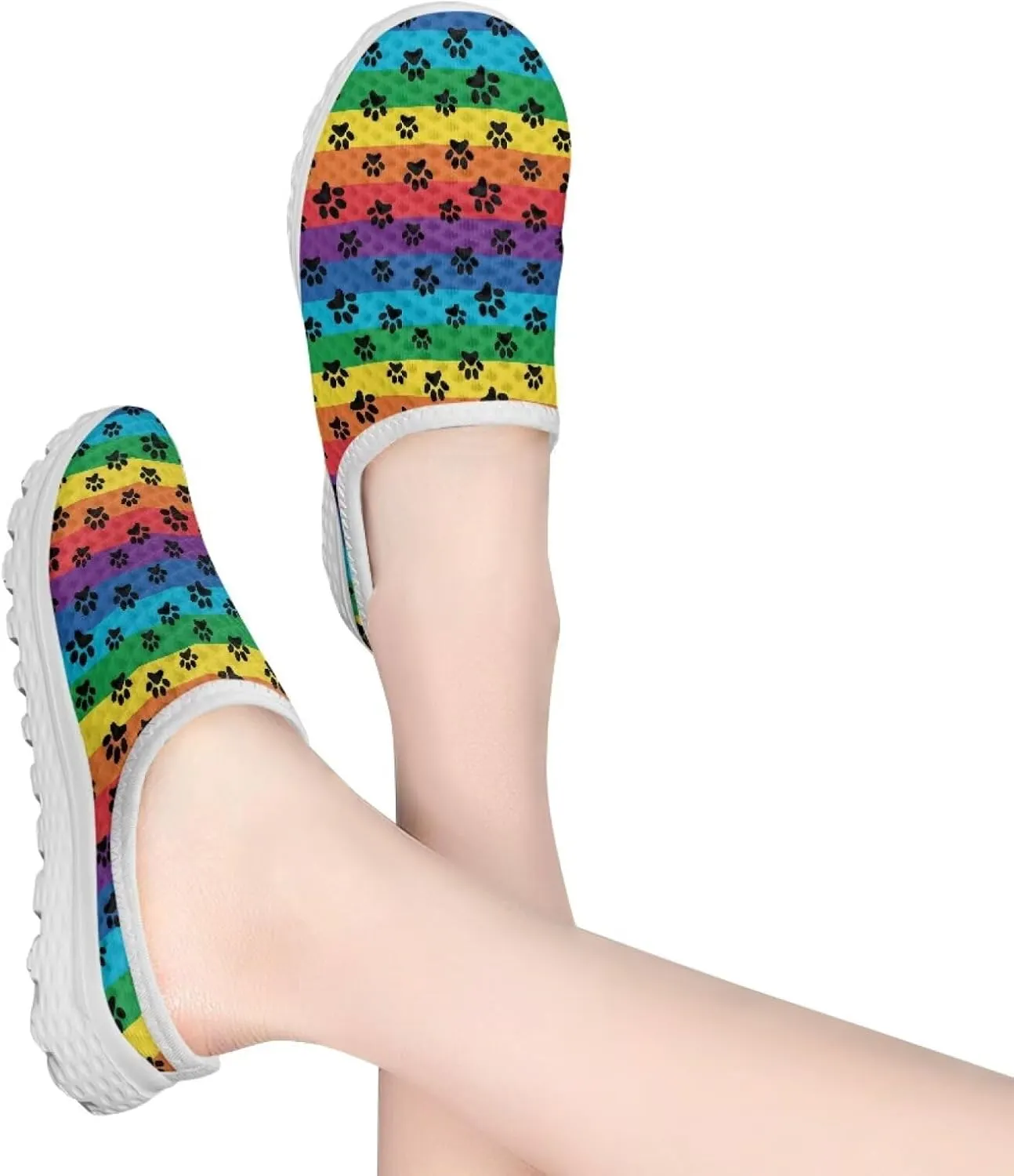 Binienty Women Mules Sneakers Slip On Mesh Garden Shoes with Arch Support Lightweight Memory Foam Minimalist Walking Shoes