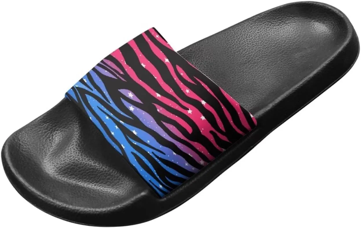 Binienty Women's Wide Slide Sandals Trendy Beach Flip Flops Lightweight Flat Slide Sandals for Daily Walks,Poolside,Water Park