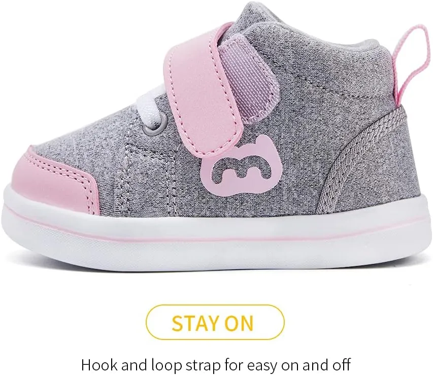 BMCiTYBM Baby Walking Shoes Boy Girl High Top Sneakers Infant First Shoes for Learning to Walk 6 9 12 18 24 Months