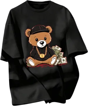 Boy's Casual Tropical Star Letter Print T Shirt Short Sleeve Crew Neck Drop Shoulder Tee Tops