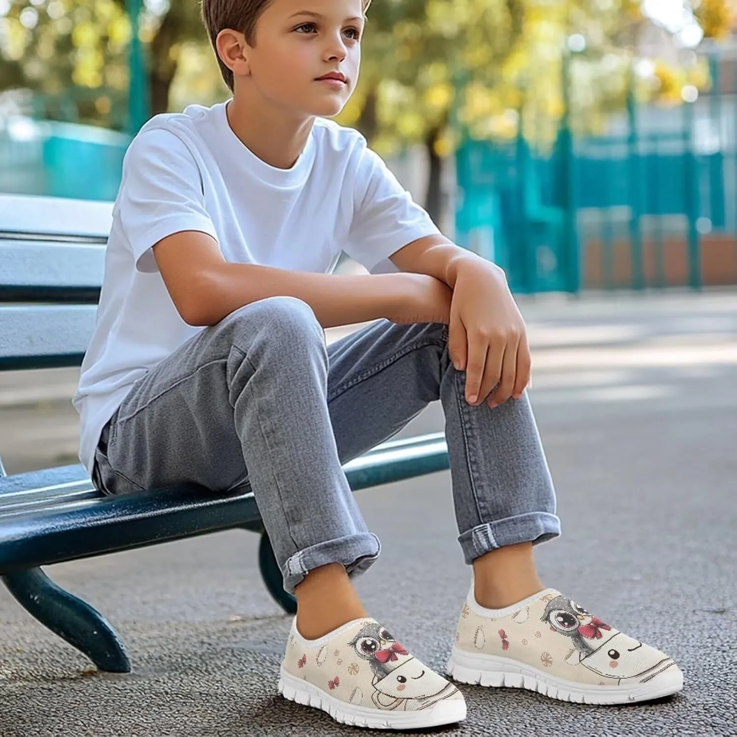 Boys Girls Slip On Casual Shoes Soft Loafers Lightweight Walking Hiking Shoes Non Slip Sport Sneakers for Little Big Kids Size 11-15