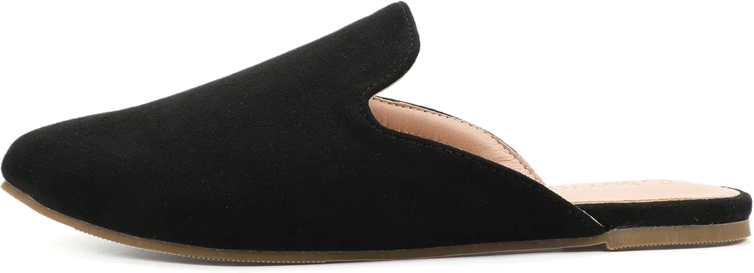 BOYYOUN Mules for Women Comfortable Slip On Backless Flats Pointed Toe Loafers for Work and Casual Wear Low Heel Closed Shoes Womens Mule