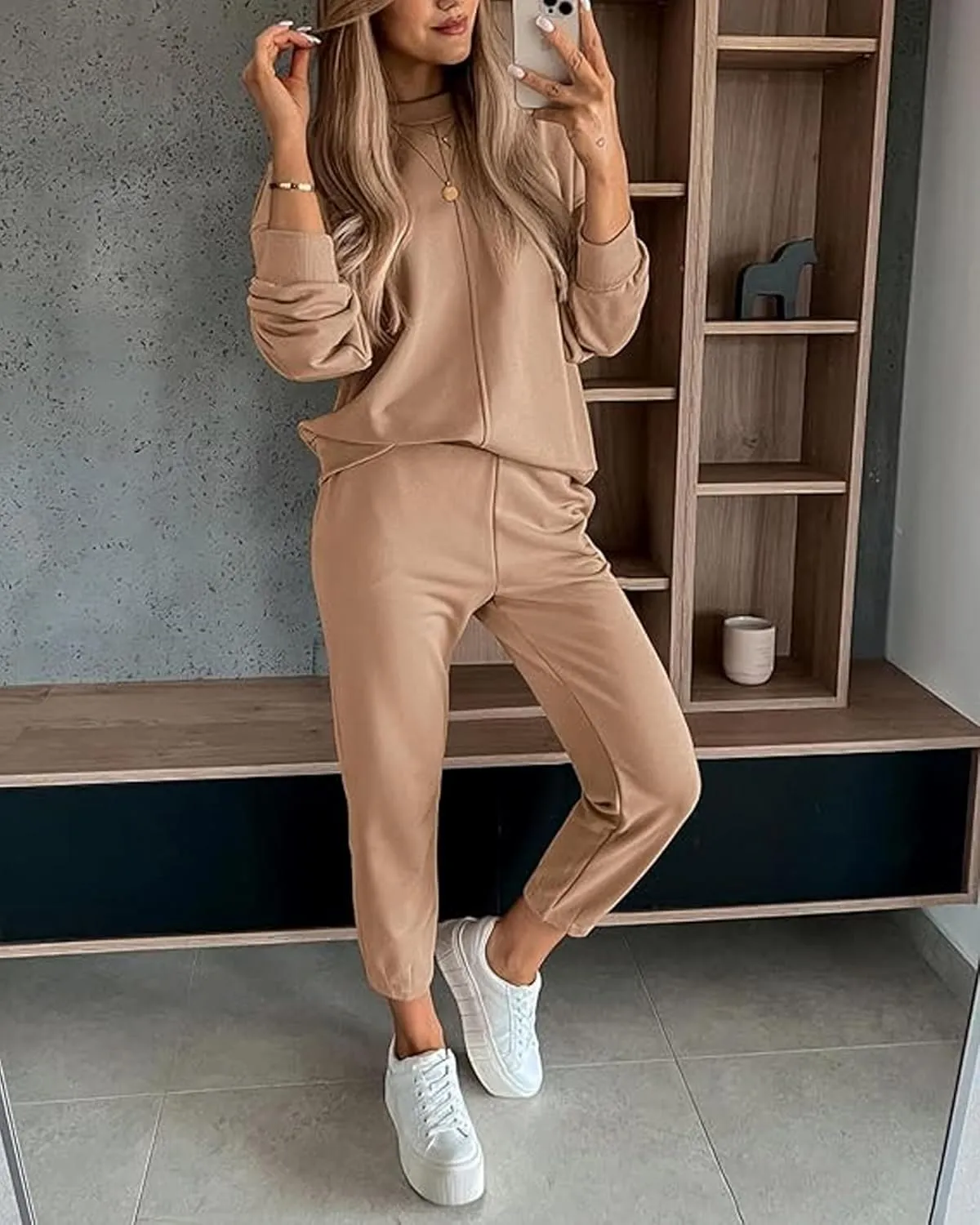 BTFBM 2024 Women 2 Piece Outfits Long Sleeve Pullover Jogger Pants Lounge Sets Fall Winter Sweatsuits Tracksuit Pockets