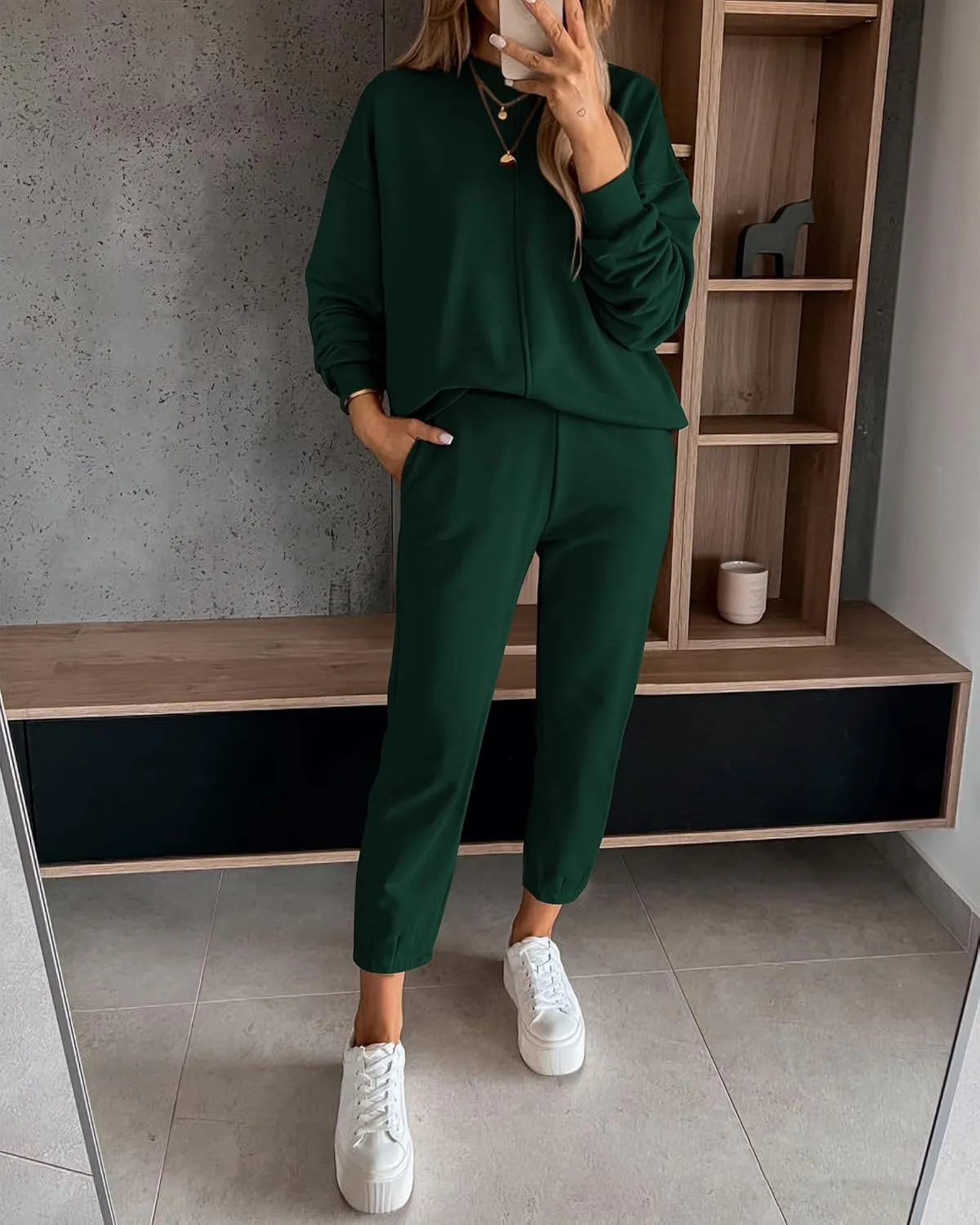 BTFBM 2024 Women 2 Piece Outfits Long Sleeve Pullover Jogger Pants Lounge Sets Fall Winter Sweatsuits Tracksuit Pockets