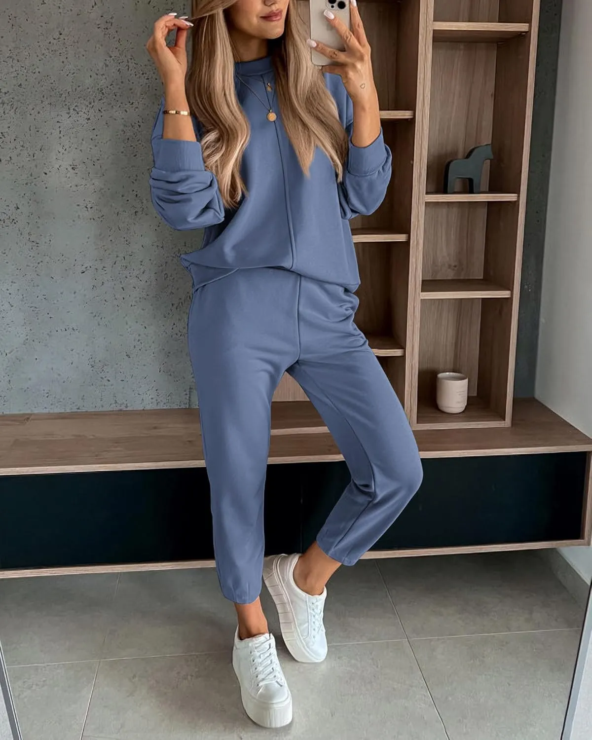 BTFBM 2024 Women 2 Piece Outfits Long Sleeve Pullover Jogger Pants Lounge Sets Fall Winter Sweatsuits Tracksuit Pockets