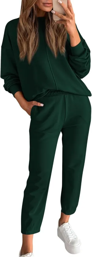 BTFBM 2024 Women 2 Piece Outfits Long Sleeve Pullover Jogger Pants Lounge Sets Fall Winter Sweatsuits Tracksuit Pockets