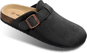 BULLIANT Women Clogs-Comfortable Mules Slippers Sandals Nurse Shoes Unisex for Men-Cushioned Footed Flannel-Lined Upper