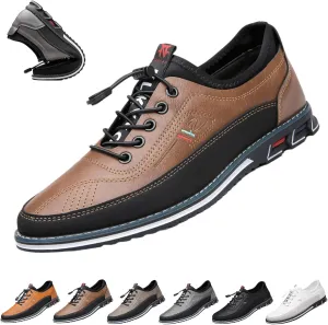 Buybuymen Orthopedic Shoes, Buybuymen Men's Fashion Orthopedic Shoes, Adjustable Lace-Up Lightweight Formal Business Shoes, Driving Working Walking Party Oxfords Leather Loafers(Brown,US 8)