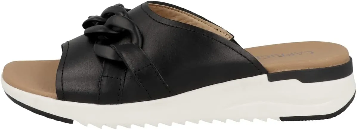 CAPRICE Women's 9-9-27206-20 Flat Mules, Black (Black Nappa), 8 Women