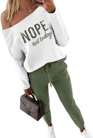 CHICME BEST SHOPPING DEALS Chic Me Women Long Sleeve Crewneck Pullover Tops and Pants Set Tracksuit Fall Outfit