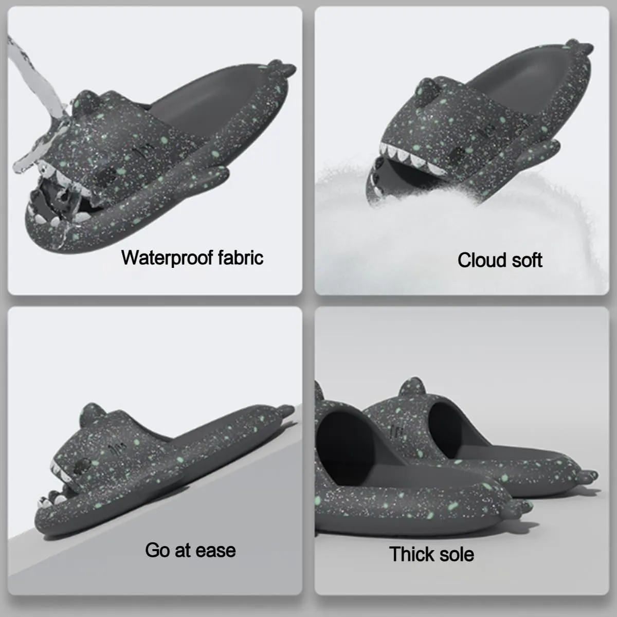 Christmas Shark Slides,Halloween Shark Slides,3d Glow In The Dark Cloud Shark Slides,Glow In The Dark Shark Sandals For Women Men