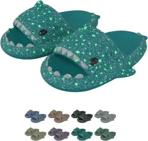 Christmas Shark Slides,Halloween Shark Slides,3d Glow In The Dark Cloud Shark Slides,Glow In The Dark Shark Sandals For Women Men