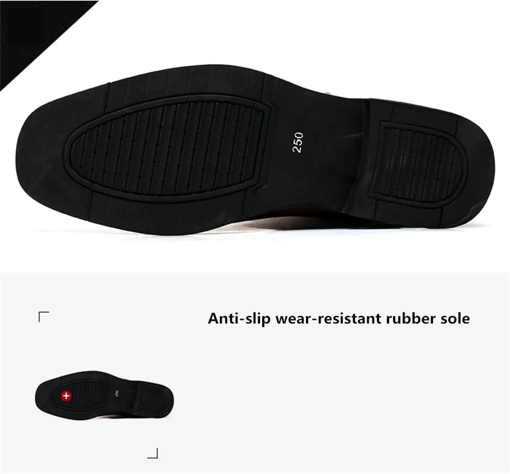 CHUUMEE Cowboy Boots for Men Square Toe Fashion Work Boots Embroidered Leather Western Boots Traditional Country Boot for Male