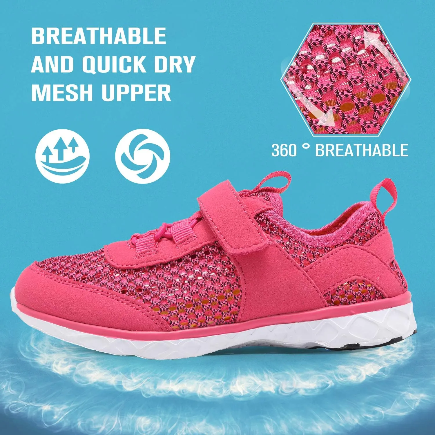 CIOR Boys & Girls Water Shoes Aqua Shoes Swim Shoes Athletic Sneakers Lightweight Sport Shoes(Toddler/Little Kid/Big Kid)