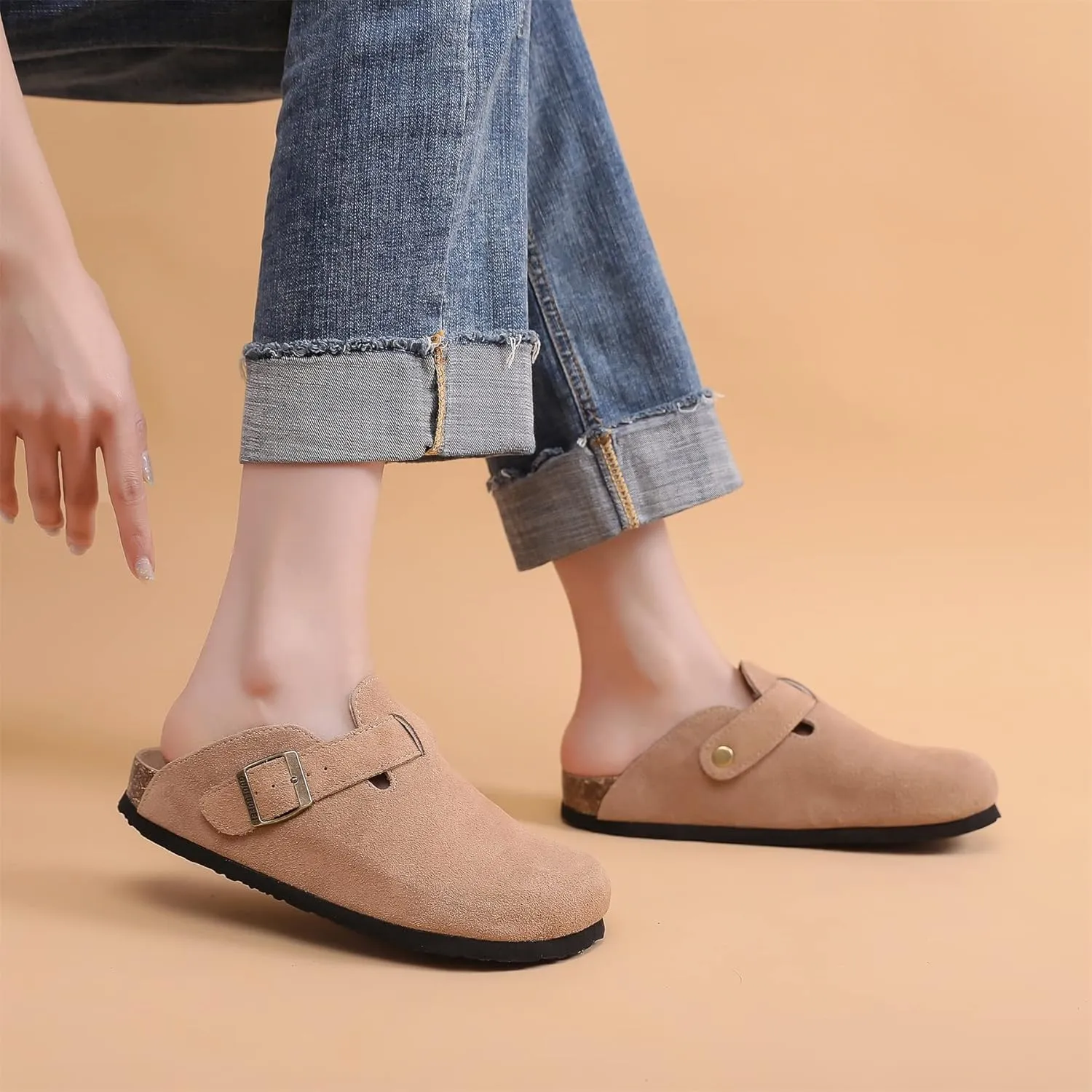 Clogs For Women, Womens Clogs And Mules House Slipers With Arch Support And Adjustable Buckle