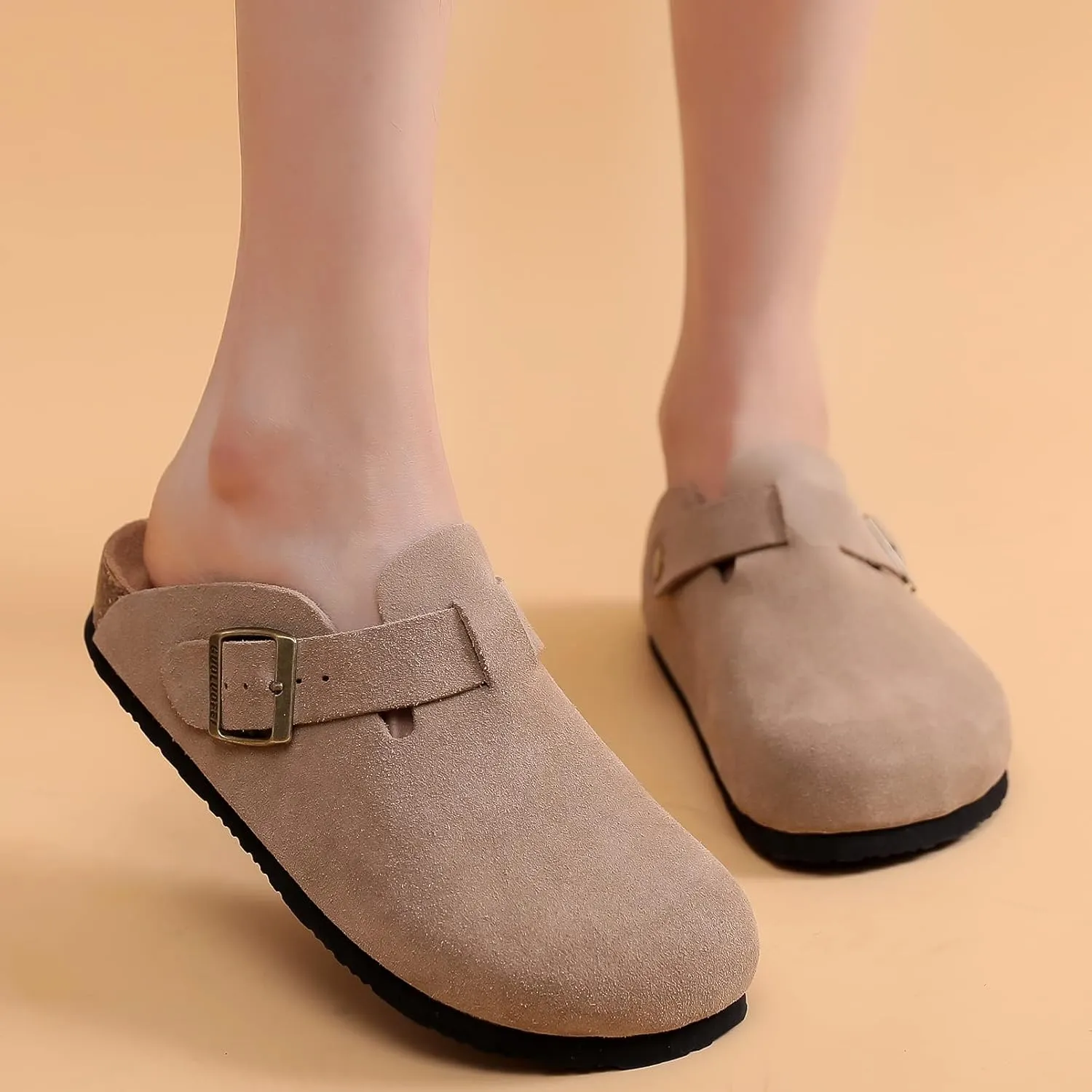 Clogs for Women, Womens Clogs- Mules House Slipers with Arch Support and Adjustable Buckle