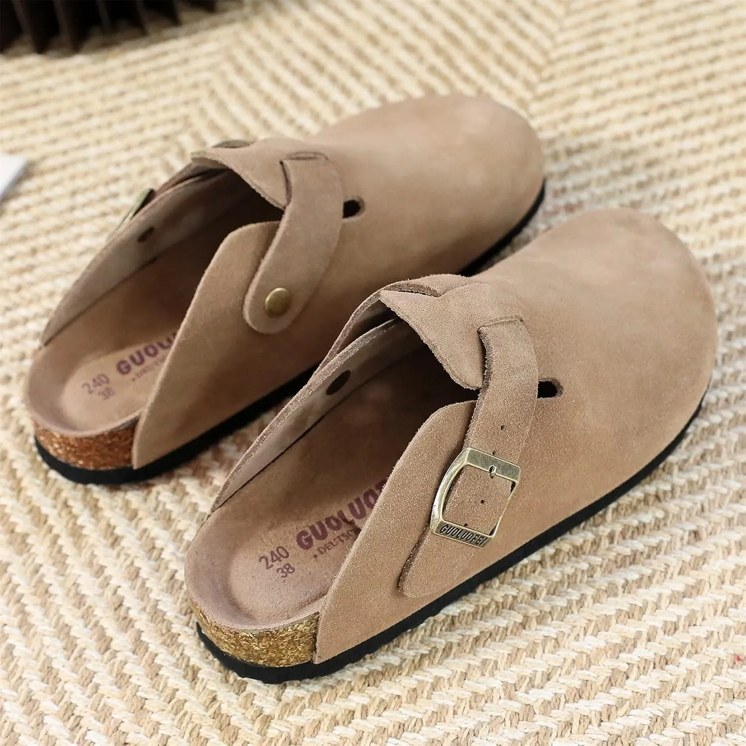 Clogs for Women, Womens Clogs- Mules House Slipers with Arch Support and Adjustable Buckle