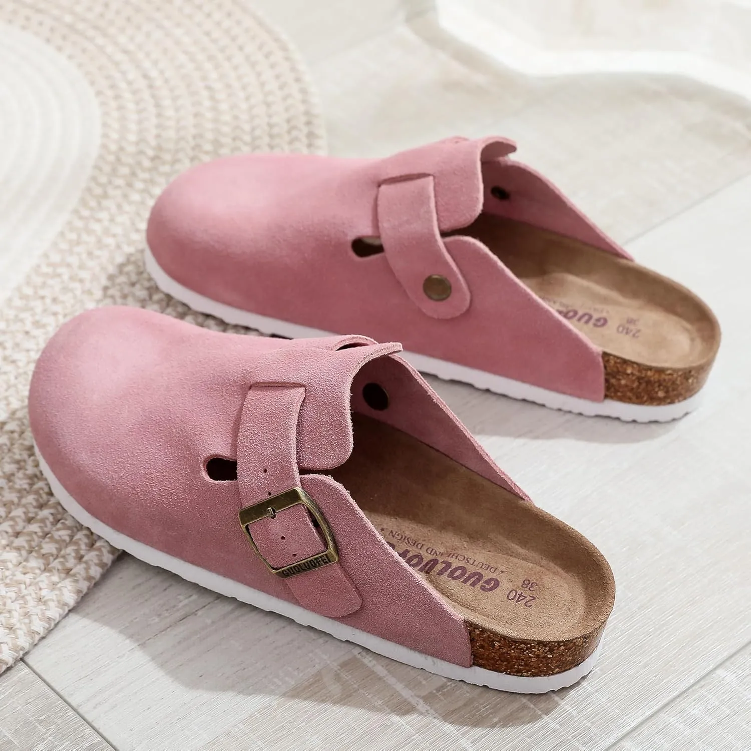 Clogs for Women, Womens Clogs- Mules House Slipers with Arch Support and Adjustable Buckle