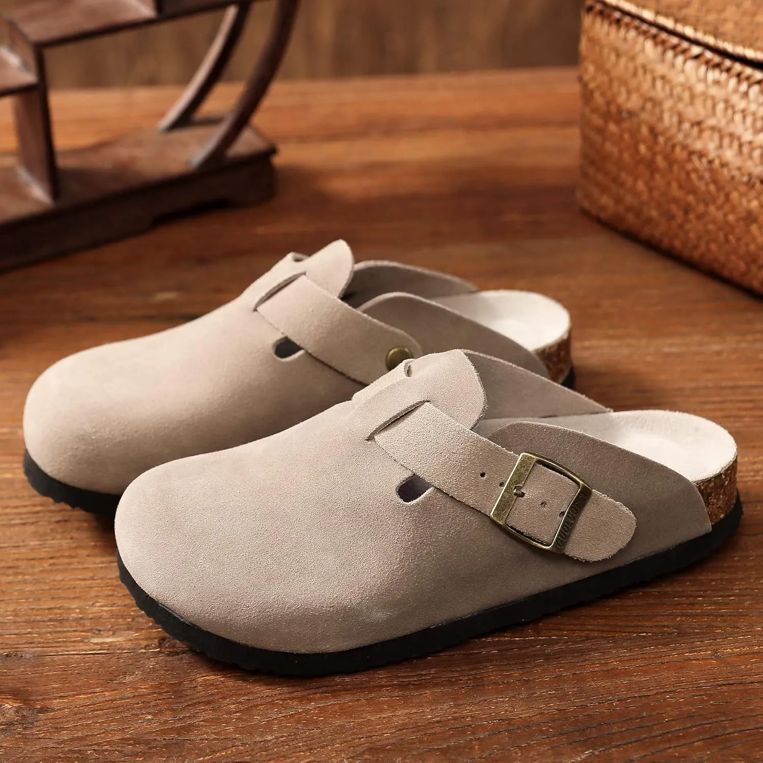 Clogs for Women, Womens Clogs- Mules House Slipers with Arch Support and Adjustable Buckle
